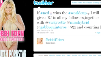 Actriz porno prometió en Twitter audaz penitencia si Holanda gana el Mundial