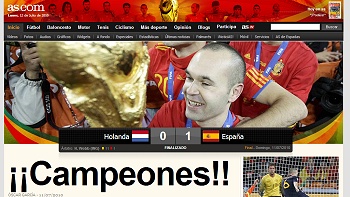 La prensa española destacó con júbilo la histórica victoria de su selección