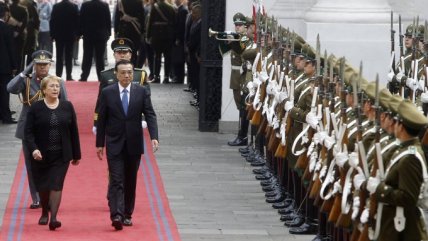   Presidenta Bachelet recibió al primer ministro chino en La Moneda 