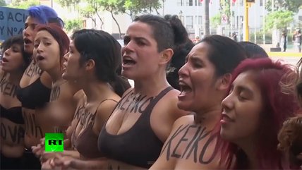   Mujeres peruanas se desnudaron en protesta contra Keiko Fujimori 