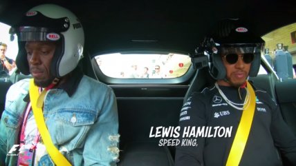   Lewis Hamilton le mostró un nuevo significado de la velocidad a Usain Bolt 