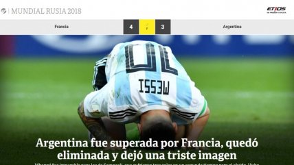 Medios argentinos lamentaron la eliminación y la 
