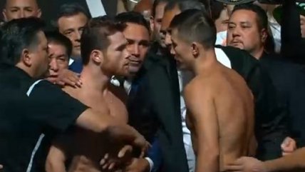   ¡Alta tensión! Canelo y Golovkin fueron separados tras intenso careo en la ceremonia de pesaje 