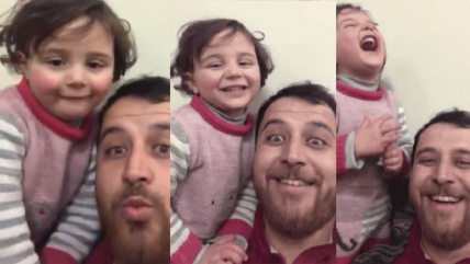  Papá sirio le enseñó a su hija a reír en medio de bombardeos  