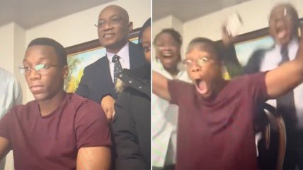   Muchacho estalló de emoción al enterarse de que fue aceptado en Harvard 