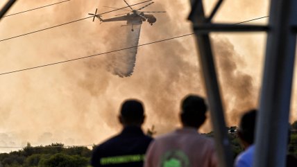  Contienen incendio forestal que destruyó decenas de casas a las afueras de Atenas  