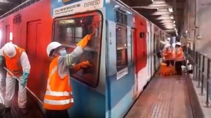   Metro realiza limpieza de rayados tras irrupción de encapuchados en San Joaquín 