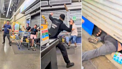   Reacción salvaje de mecheros atrapados en un Líder de Maipú 