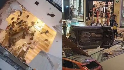   Auto cayó varios pisos dentro de centro comercial en Guatemala 