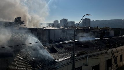  Incendio destruyó ocho locales y una vivienda en Viña del Mar  