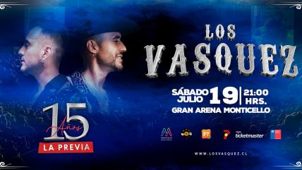   Los Vásquez celebra 15 años con una serie de conciertos en el país 