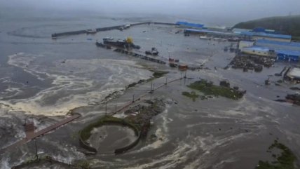   Dron captó el paso del tsunami en ciudad oriental de Rusia 